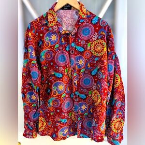 Groovy 70’s inspired Mens long sleeve Button Down XXL